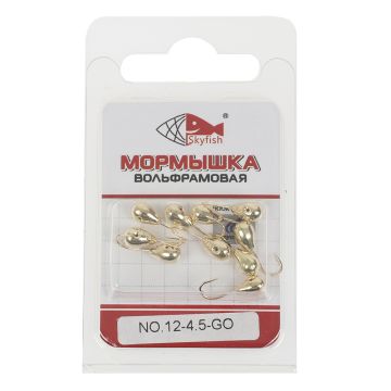 Мормышка вольф. SKYFISH "Капла с отверстием", золото №12-4.5-GO